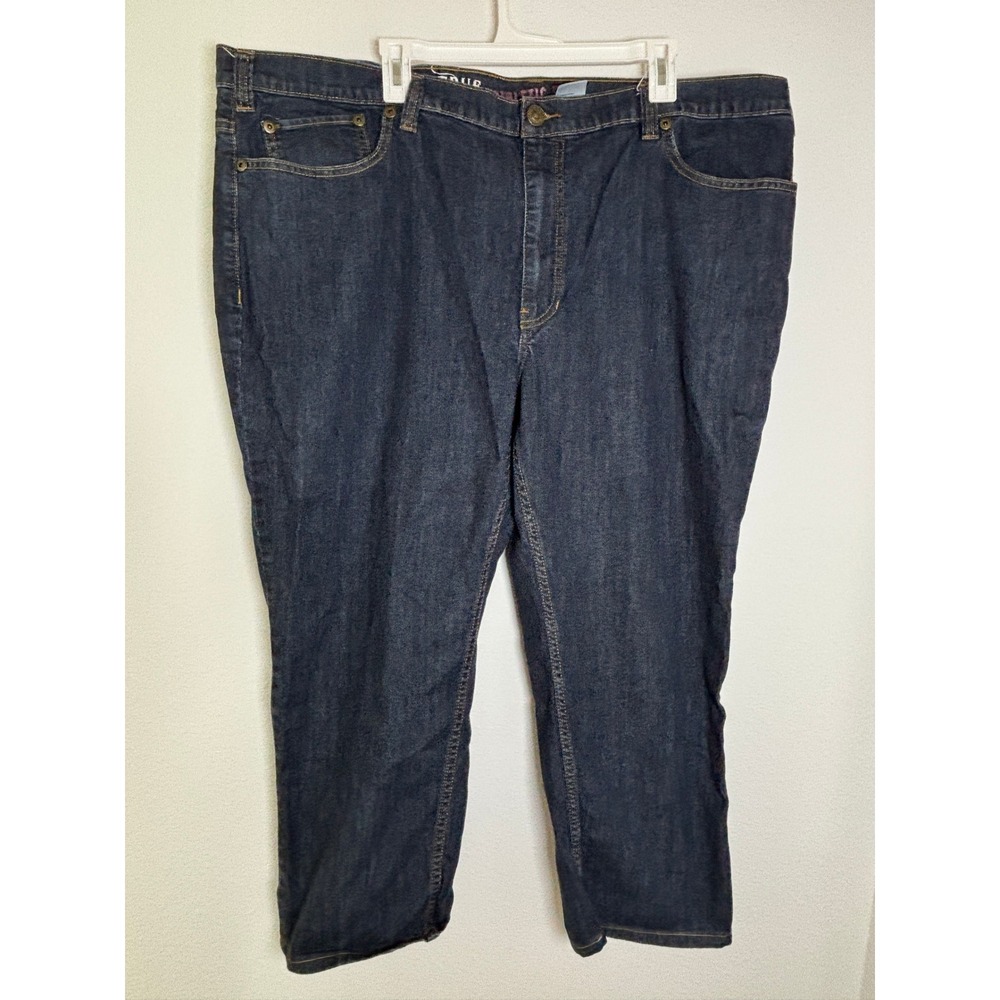 True Nation Mens Athletic Fit Dark Wash Indigo Denim Jeans 46x28 Stretch 46x24.5